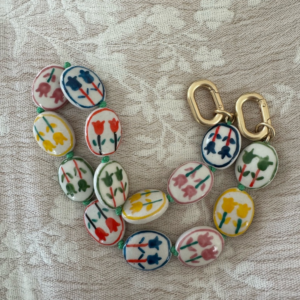 Clare V Floral Floral Porcelain Shortie Bag Strap - Picture 5 of 5